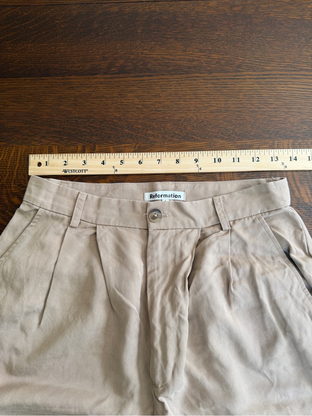 Reformation Women's Tan Mason Trousers
